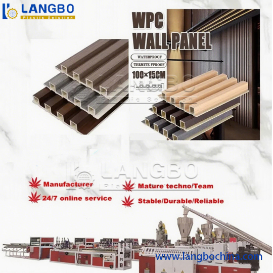 PVC Fluted Decoration Panel Extrusion Line with 51/105 Conical Twin Screw Extruder 350KG/H Capacity and Automatic Saw Cutting