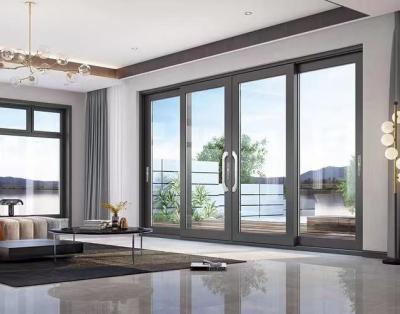 Elegant Grey Aluminum Sliding Door Easy Installation For Kitchen