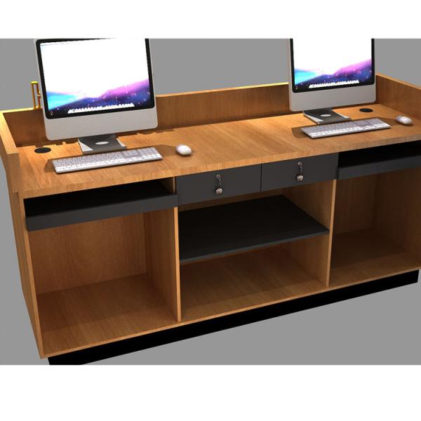 LED Antique Reception Counter Desk Solid Wood Table for Beauty Salon Checkout Counter