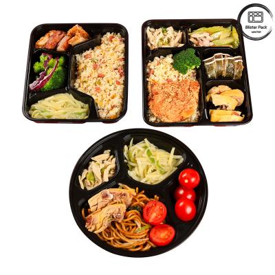 Containers de plástico para levar para 4 compartimentos para restaurantes