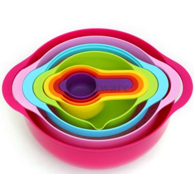 8 Piece Food Preparation Nesting Set Multi-color Mixing Bowl