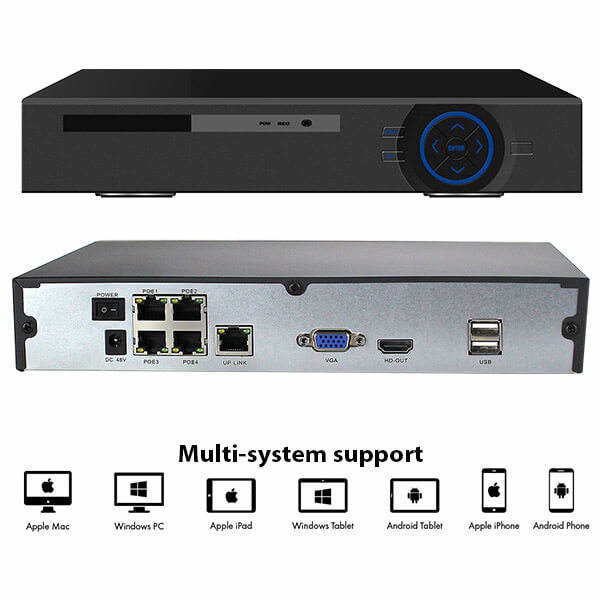 Customized Size Full HD Outdoor 1080P IP Camera Security CCTV System 4ch POE NVR CCTV