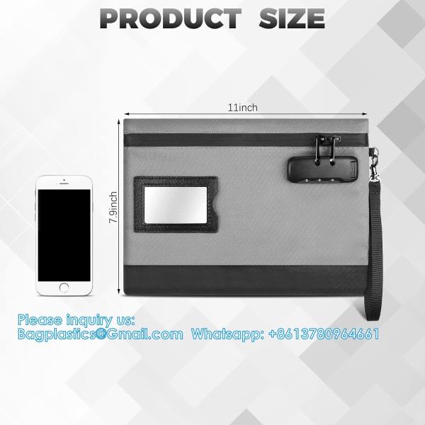 Money Bag With Lock 11'' X 7.9'' Nylon Bank Bag With Zipper Locking Bank Bag Lockable Cash Bag Money Pouch For Cash