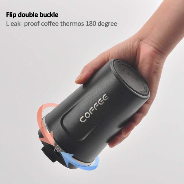 12oz Double Wall SS Vacuum Insulation Cup With Leak Proof Lid Reusable Frosted Coffee Mug