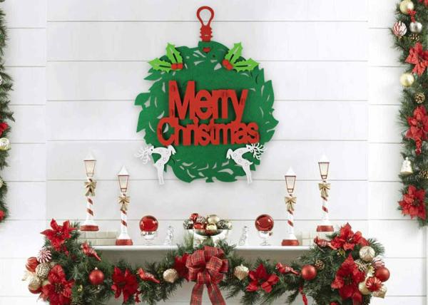 Holiday Party 8pcs Ornaments 16 Inch Felt Merry Christmas Hanging