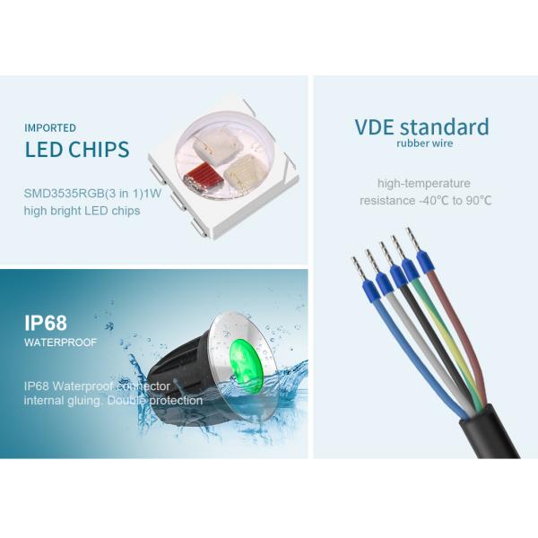 Свет IK10 3W DC24V СИД IP68 90LM на открытом воздухе земной