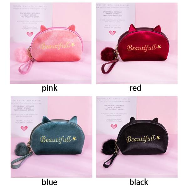 Web celebrity small portable cute girl instagram style super fire goods large capacity plush makeup bags