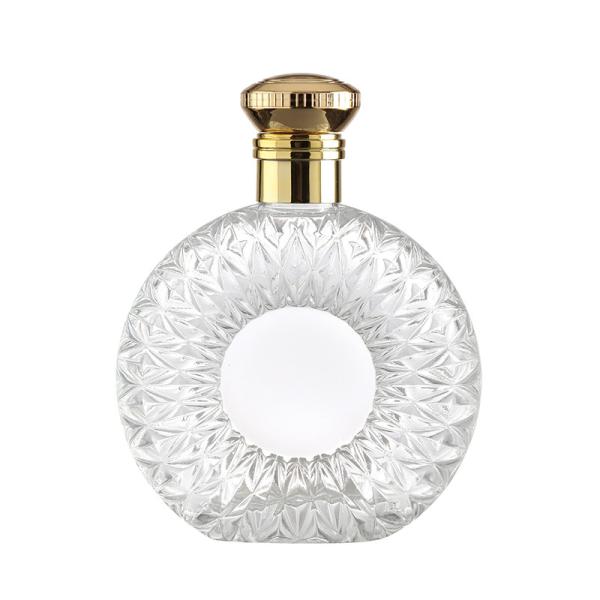 Bouteille en verre rond clair de 500 ml pour alcool Whisky Spirits Vodka Gin Rum Brandy