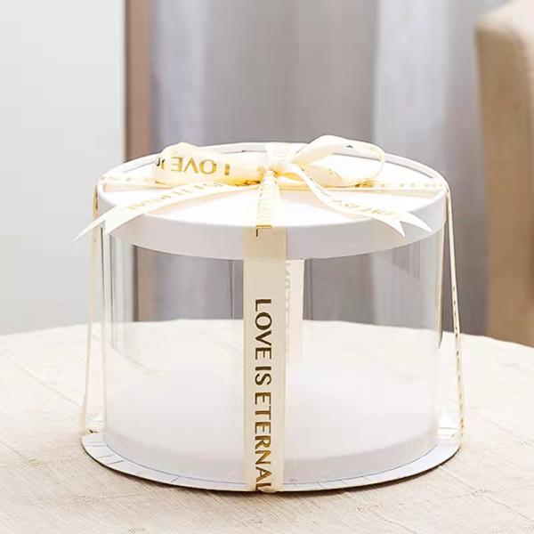 Прозрачные круглые высокие прозрачные пластиковые одноразовые контейнеры для тортов для свадебного дня рождения