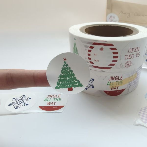 Customized Transparent Assorted Shapes Christmas Gift Labels for Holiday Party Favors