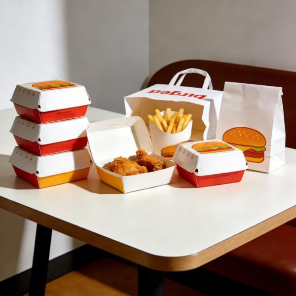 Restaurant wholesale customized set fast food takeout Korean fried chicken box food burger sandwich fries box