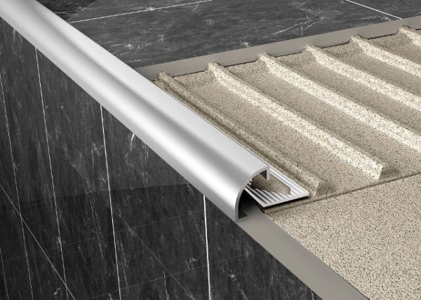 Inside Metal Strips Round Corner Ceramic Floor Tile Aluminum Mirror Edge Trim