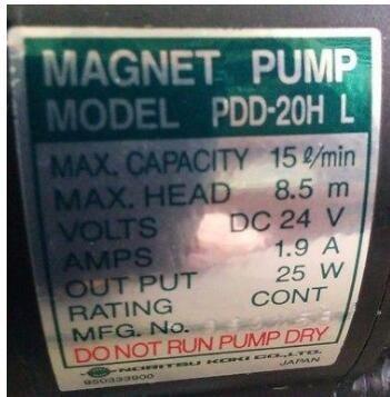 NORITSU KOKI MAGNET PUMP W405846 02 W405846 MODEL PDD 20H L FOR NORITSU FUJI GRETAG