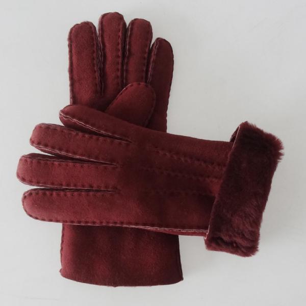 High quality Shearling Sheepskin Gloves sheepskin lamb fur thick leather gloves