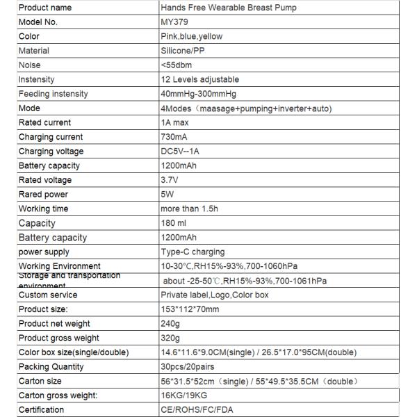 Пищевой продукт для детей носимый электрический насос для грудного молока