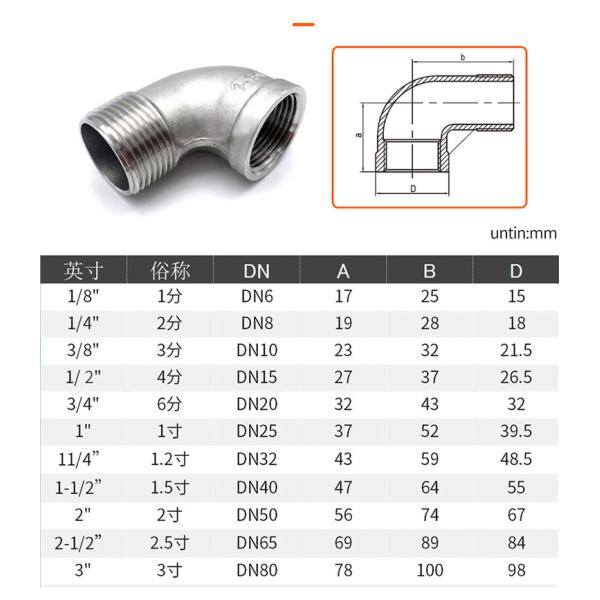 Double Male Threaded 90 Degree Pipe Fittings 304 4 Inches Ss Tube Fittings