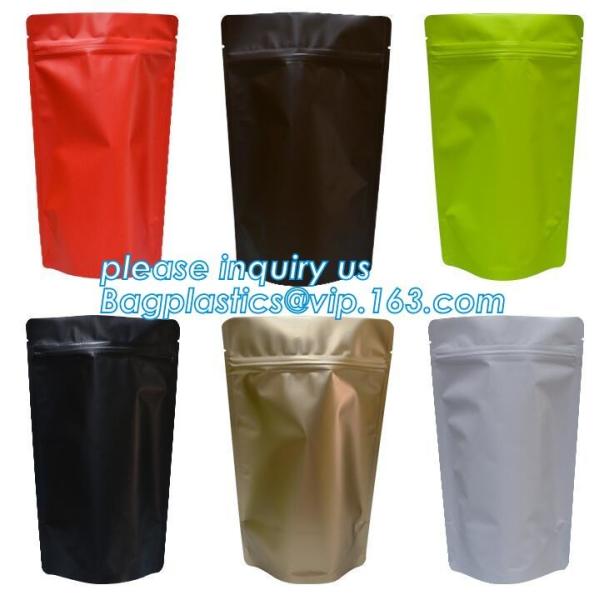 Aluminum Foil Flexible Metallized Flat Pouch Packaging Bags, Doypack chips, Resealable Mylar Stand Up Pouch