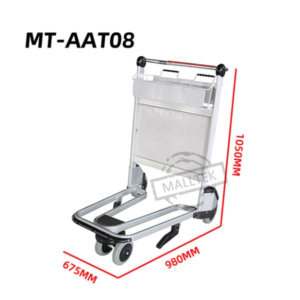 Aluminum Alloy Airport Luggage Trolley Using Airport With Handle Released Brake