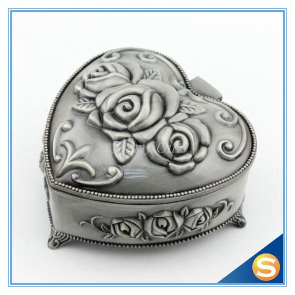 Simple Wholesale Custom Vintage Jewelry Box in Metal