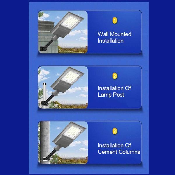 Newest All in One Solar Road Light IP65 Waterproof grade with Die-Casting Aluminum Easy Installation Solar Powered Outdoor Lights Dusk to Dawn High Brightness