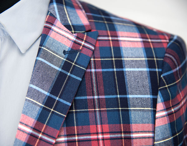 Mens 2 Piece Mens Tailored Fit Suits Blue Check Autumn Winter Season