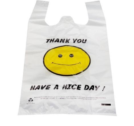 Eco Friendly Supermarket Plastic Shopping Bags / Waterproof Grocery Bags With Logo