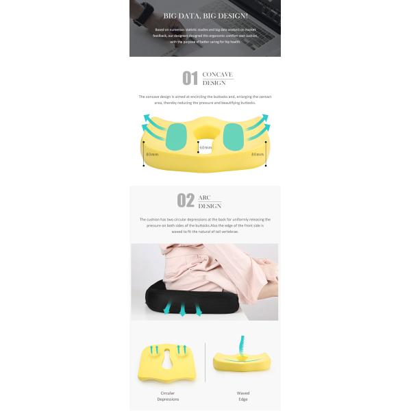 Zero Gravity Car Seat Memory Foam Cushion Customizable Contour Beautifies Buttocks