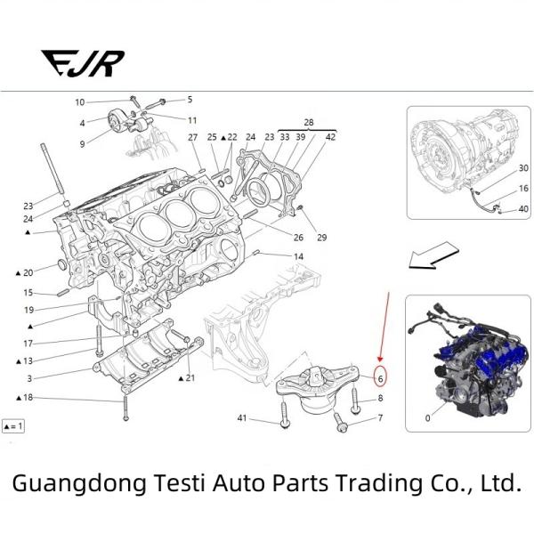 670003628 670003629 Automotive Engine Mounts For Ghibli Levante Quattroporte 3.0 BT V6 4WD