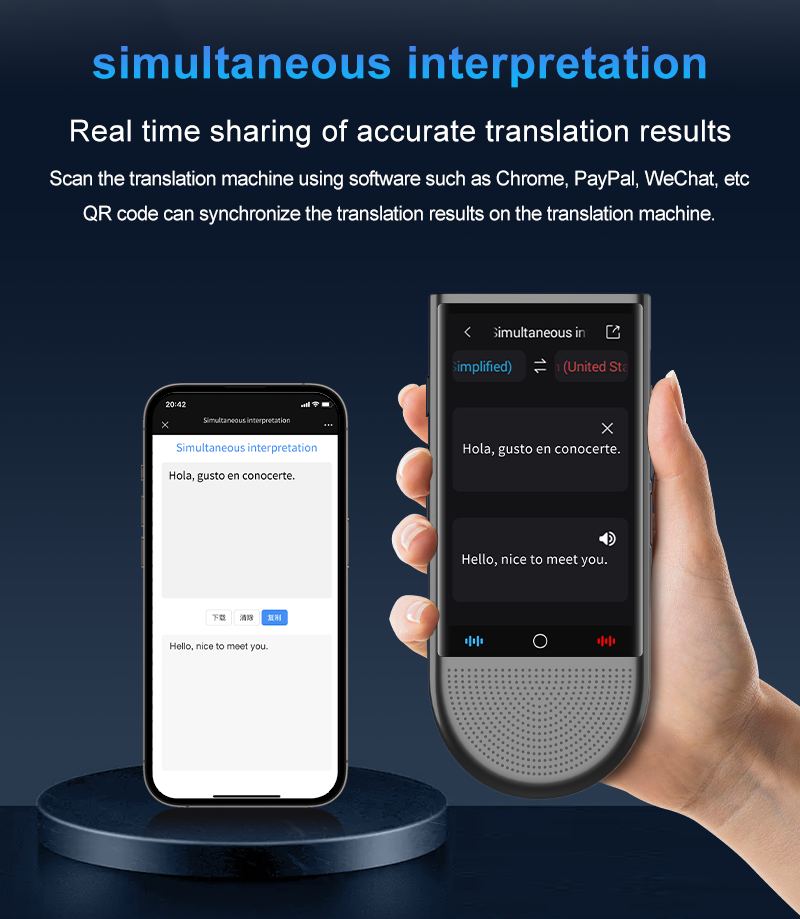 4G Simcard 2 Way Voice Translator Real Time Language Translation Device 148 Languages