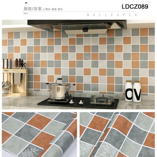 Mosaic Design Self Adhesive Wallpaper for Bathroom Tiles Waterproof Wall Stickers 3D