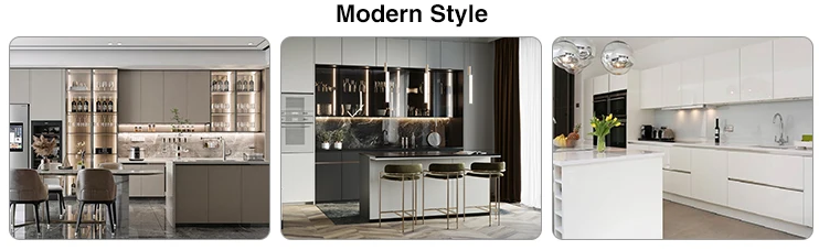 Lacquer Finished Kitchen Cabinet with Acrylic Door Panel and Quartz Stone Countertop