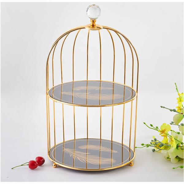 55.5cm Height Electroplating 3 Tier Wire Fruit Basket