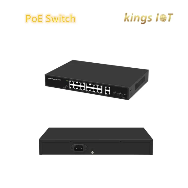 Gigabit 16-Ports Poe Switch with SFP Fiber Uplink Port, 200W Poe Power for CCTV Cameras, 300W Poe Power for WiFi Access Point