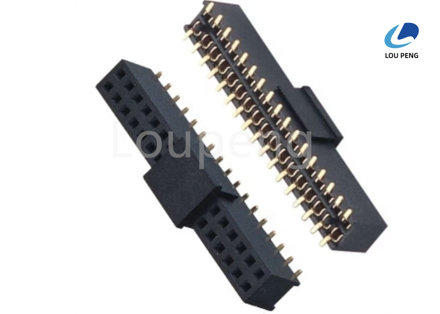 Copper Alloys Female Header Connector Vertical Right Angle SMT Single Row Double Row Three Rows Insulation Resistance 1000MΩ Min