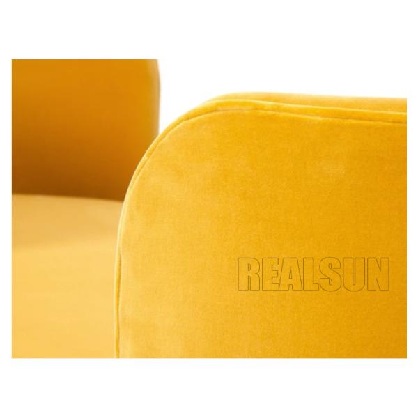 Oslo Chaisesolid Sofa Home Wood Furniture With Solid And Yellow Color Velvet Fabric