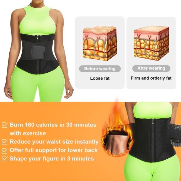 100% poliéster camada externa formador de cintura formador para mulheres 10 ossos de aço Neoprene
