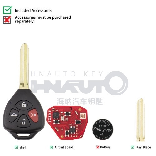 XHORSE VVDI Universal XKTO22EN 4 Buttons Second Generation Wired Remote FOB Toyota Flat