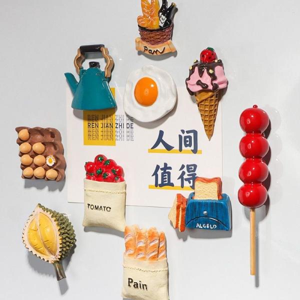 2D 3D Cute Food Customized Logo Soft PVC Rubber Fridge Magnets For Single-page Sticker Decoration