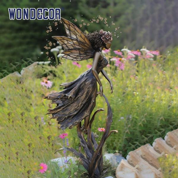 Outdoor City Park Square Flower Fairy Bronze Sculpture