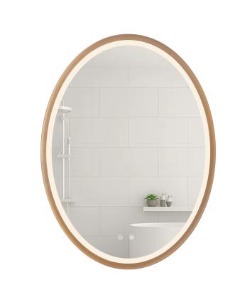 600*800MM Aluminum Frame Oval Bathroom Mirror Clear Reflection Effect