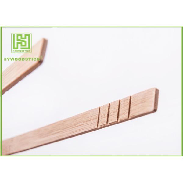 Eco - Friendly Wooden Kitchen Accessories , 35cm Long Wooden Salad Tongs Barbecue Tool Set