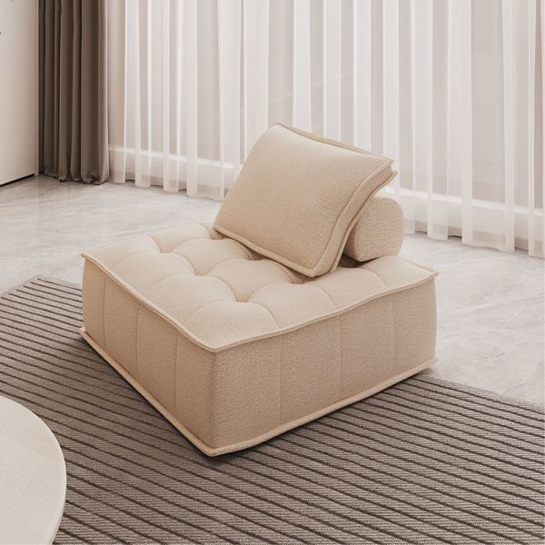 Single Seater Fabric Square Villa Vacuum Compressed Stackable Sofa Quick Rebound Without Deformation