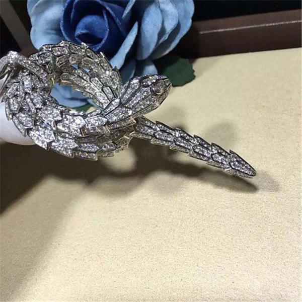 B Luxury jewelry factory high-qu Heavy diamond snake Necklace 18k gold white gold yellow gold rose gold diamond necklace