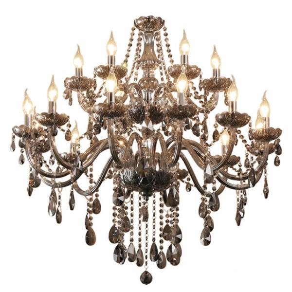 Contemporary E14 Lampholder 240V Silver Luxury Crystal Candle Chandelier