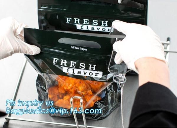 Resealable Rotiserrie Chicken pouch Bags, Anti Fog, Grill, Oven, Roasted, Hot meat Bag Packing With Window