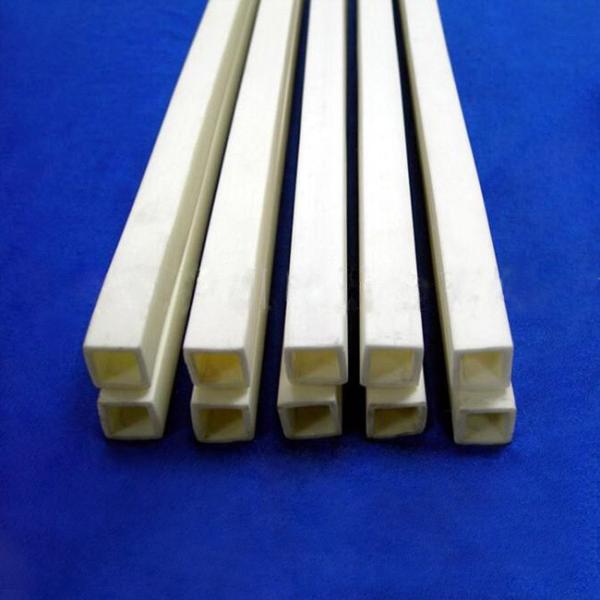 99% Alumina Based Ceramics , High Temp Thin Wall Ceramic Tube Suqare