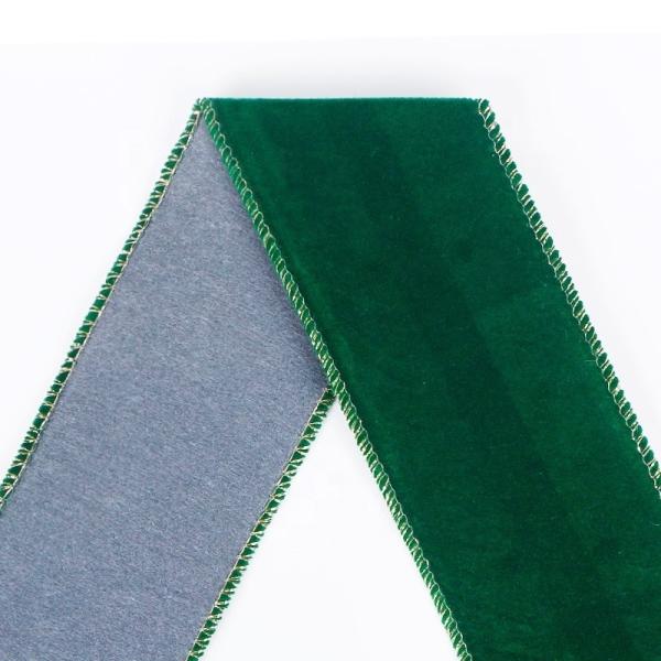Lente de borda de veludo com fio impresso para revestimento de tecido artesanais vermelho-verde no arco de Natal