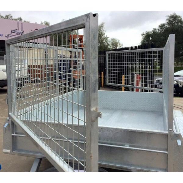 Hot Dipped Galvanized Tandem Cattle Trailer With Cage Flat Top 8 X 5