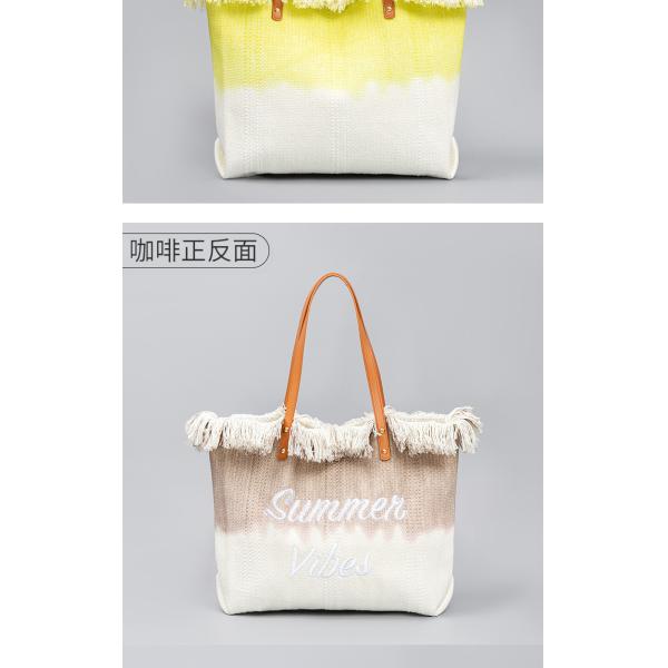 EMBROIDERED TOTE TASSEL DESIGN CANVAS BAG BRAIDED ALPHABET CANVAS UNDERARM NEW SHOULDER SUMMER HIGH CAPACITY WOMEN'S BAG