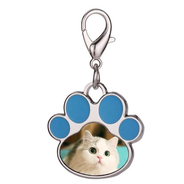 Cat Paw Shape Sublimation Tag métallique pour animaux de compagnie bricolage personnalisé Collier de tag pour chien